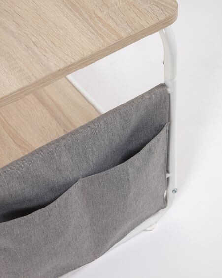 Mueble TV Yamina de melamina y acero con acabado pintado blanco 110 x 46 cm
