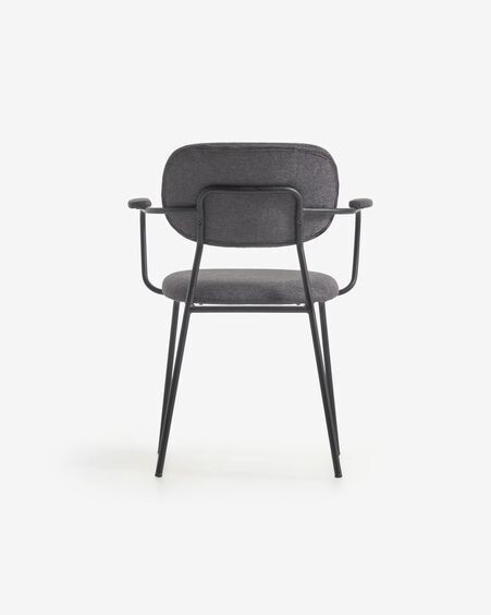 Silla Auxtina gris oscuro y metal negro