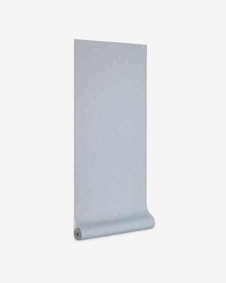 Papel pintado Ludmila azul con estampado de estrellas blanco 10 x 0,53 m FSC MIX Credit