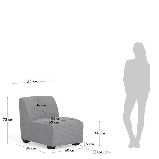 Módulo asiento Legara gris claro 62 cm