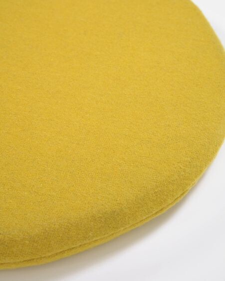 Cojín para silla redondo Biasina 100% lana mostaza Ø 35 cm