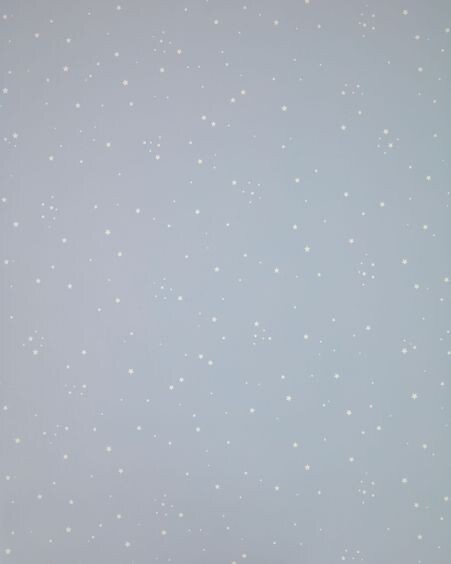 Papel pintado Ludmila azul con estampado de estrellas blanco 10 x 0,53 m FSC MIX Credit