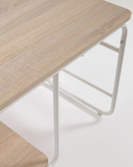 Mueble TV Yamina de melamina y acero con acabado pintado blanco 110 x 46 cm