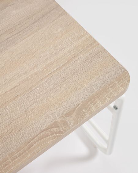 Mueble TV Yamina de melamina y acero con acabado pintado blanco 110 x 46 cm