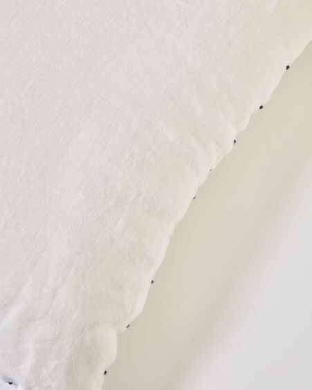 Funda cojín Ellmina 100% lino blanco 45 x 45 cm