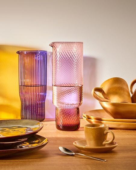 Jarra Yida de cristal rosa