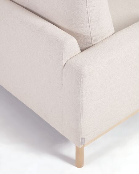 Sofá Mihaela 3 plazas de borrego blanco 203 cm