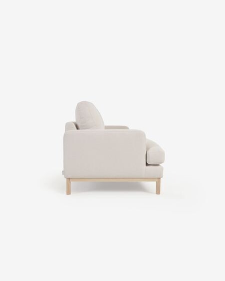 Sofá Mihaela 3 plazas de borrego blanco 203 cm