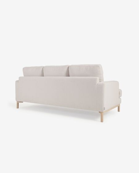 Sofá Mihaela 3 plazas de borrego blanco 203 cm