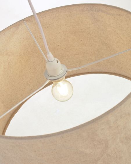 Pantalla de lámpara de techo Mariela de lino con acabado beige Ø 50 cm