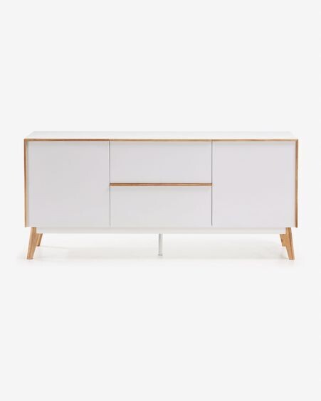 Aparador Melan 160 x 72 cm con lacado blanco y madera maciza de caucho