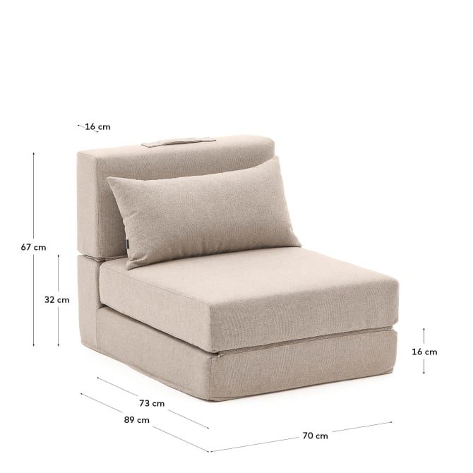 Puf cama Arty 70 x 89 (200) cm beige