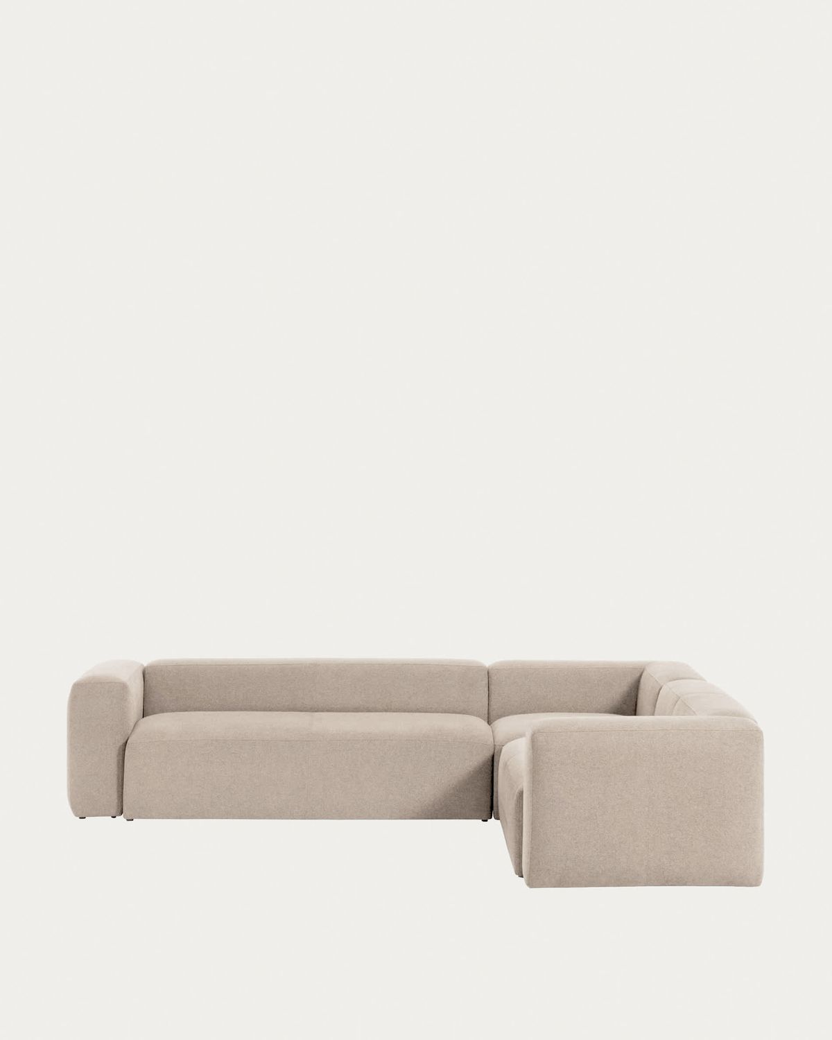 Sofá rinconero Blok 5 plazas de chenilla beige 320 x 290 cm / 290 x 320 cm FSC Mix Credit