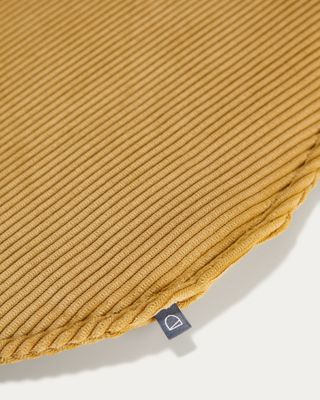Cojín para silla redondo Sora pana mostaza Ø 35 cm