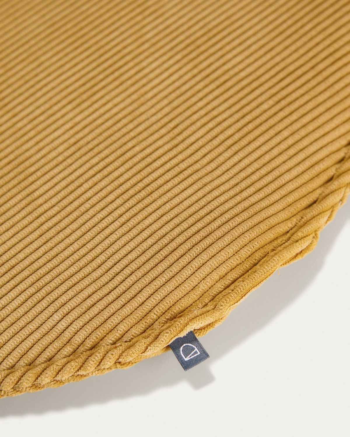 Cojín para silla redondo Sora pana mostaza Ø 35 cm