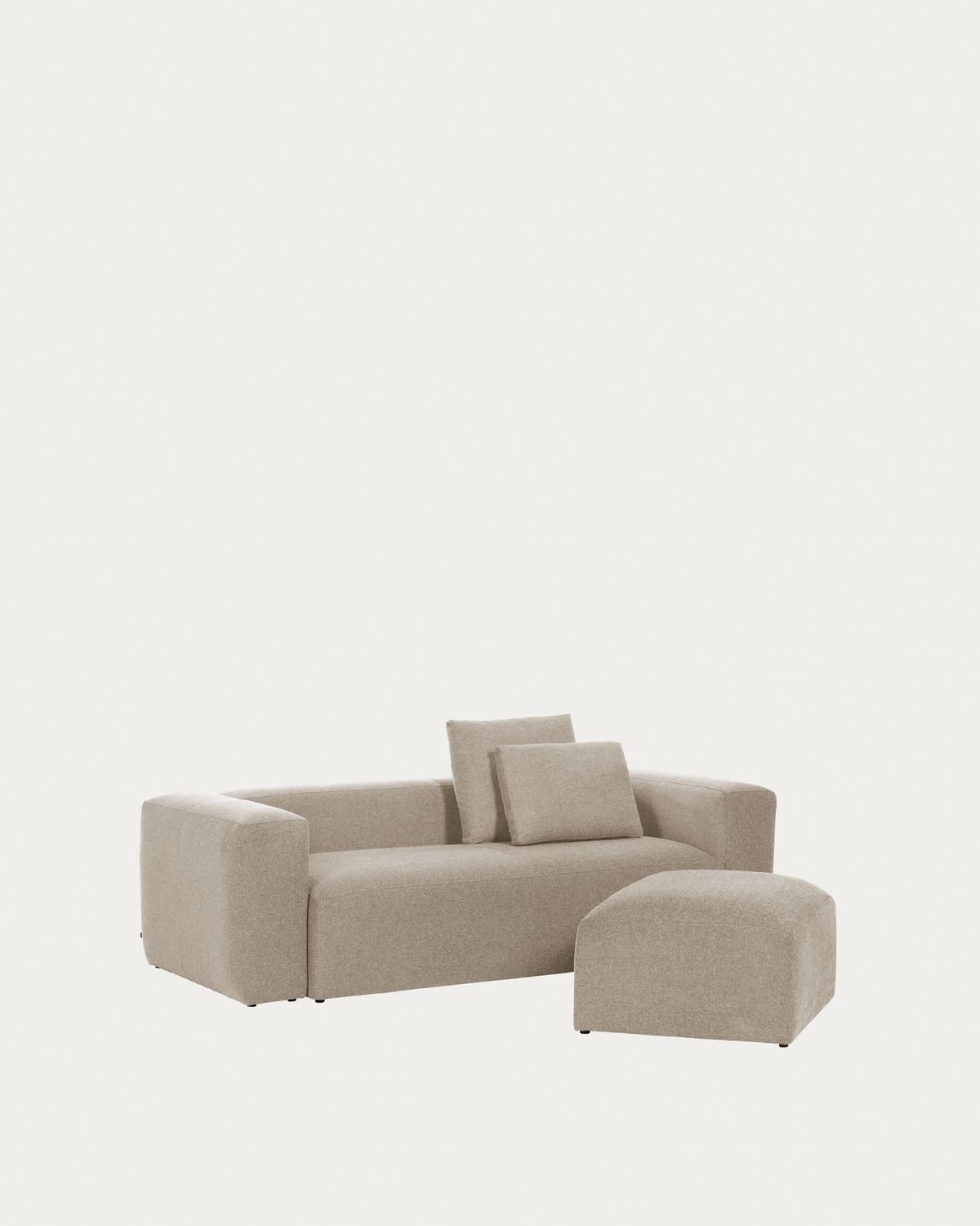 Sofá Blok 2 plazas de chenilla beige 210 cm FSC Mix Credit