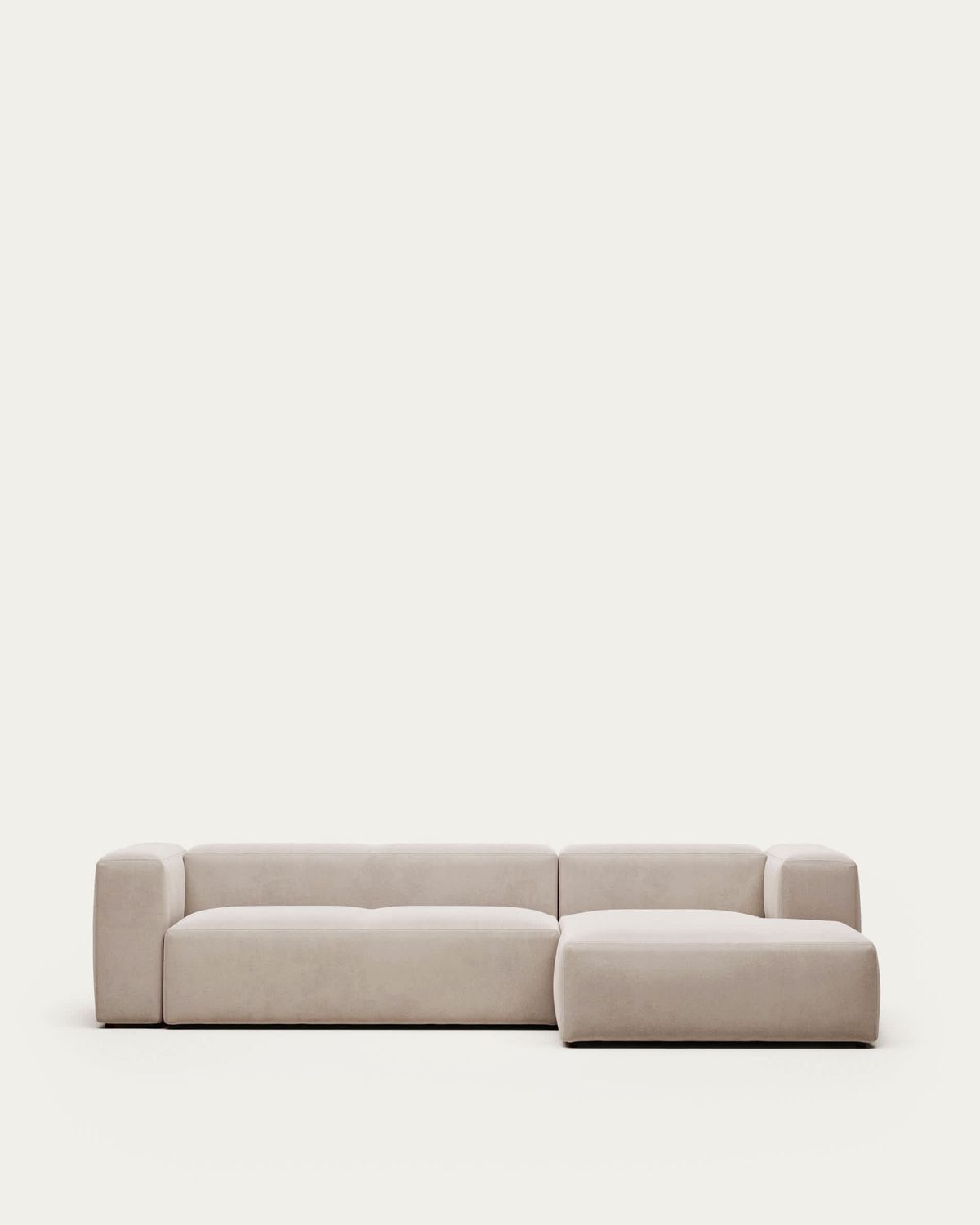 Sofá Blok 3 plazas de chenilla chaise longue derecho beige 300 cm FSC Mix Credit