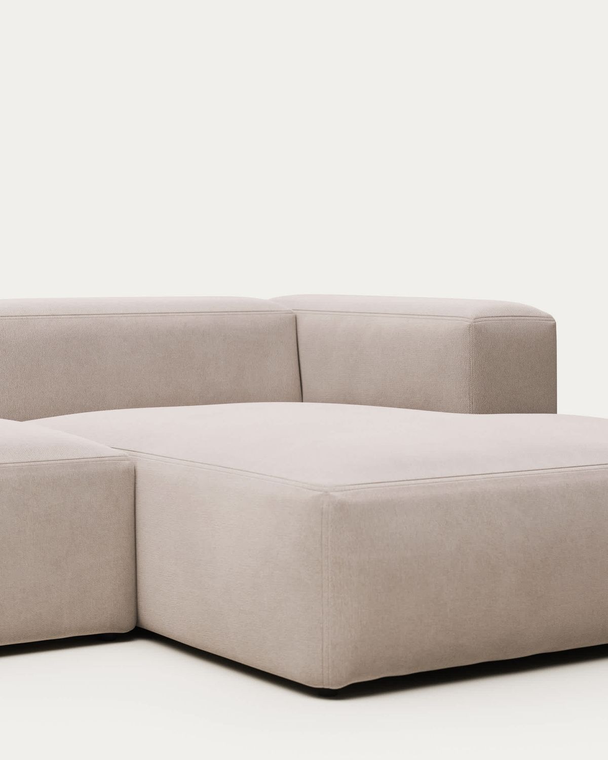 Sofá Blok 3 plazas de chenilla chaise longue derecho beige 300 cm FSC Mix Credit