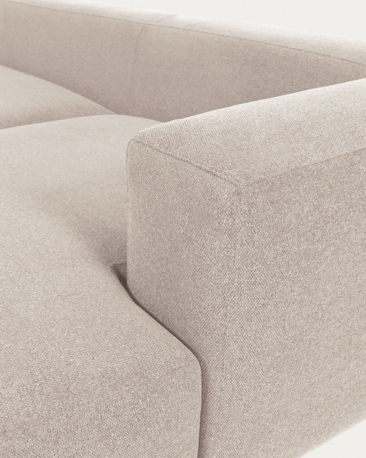 Sofá Blok 3 plazas de chenilla chaise longue derecho beige 300 cm FSC Mix Credit