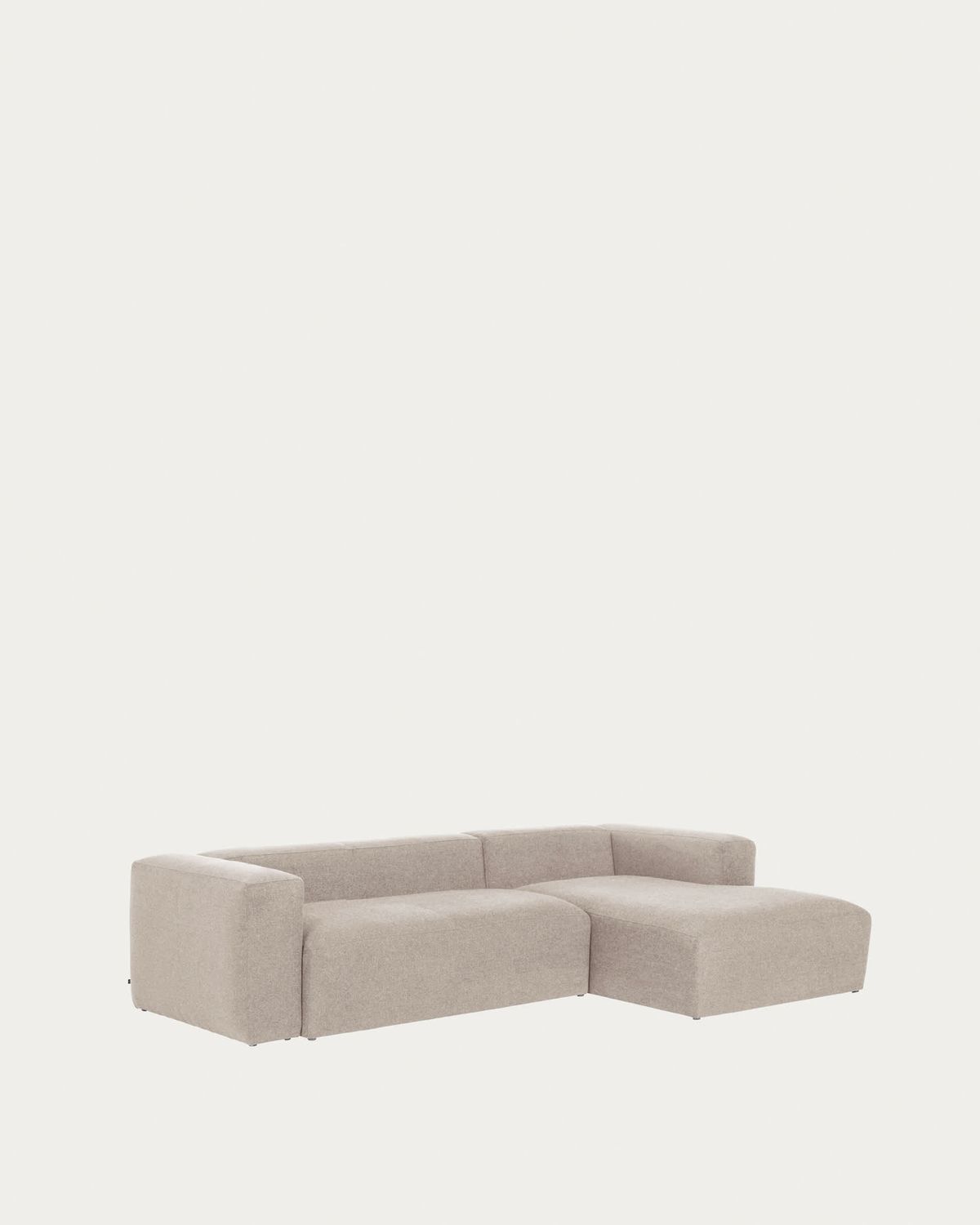 Sofá Blok 3 plazas de chenilla chaise longue derecho beige 300 cm FSC Mix Credit