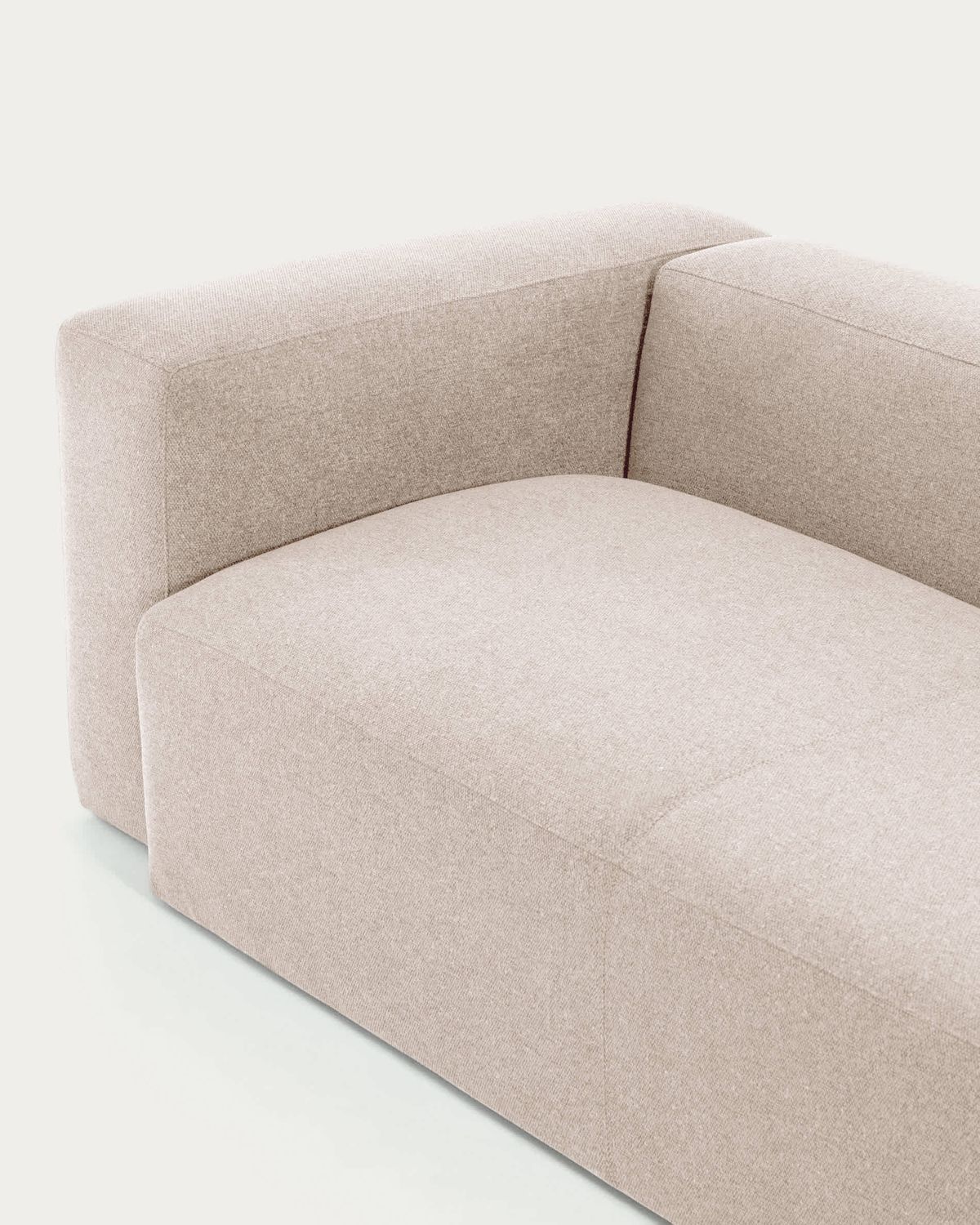 Sofá rinconero Blok 4 plazas de chenilla beige 290 x 290 cm FSC Mix Credit
