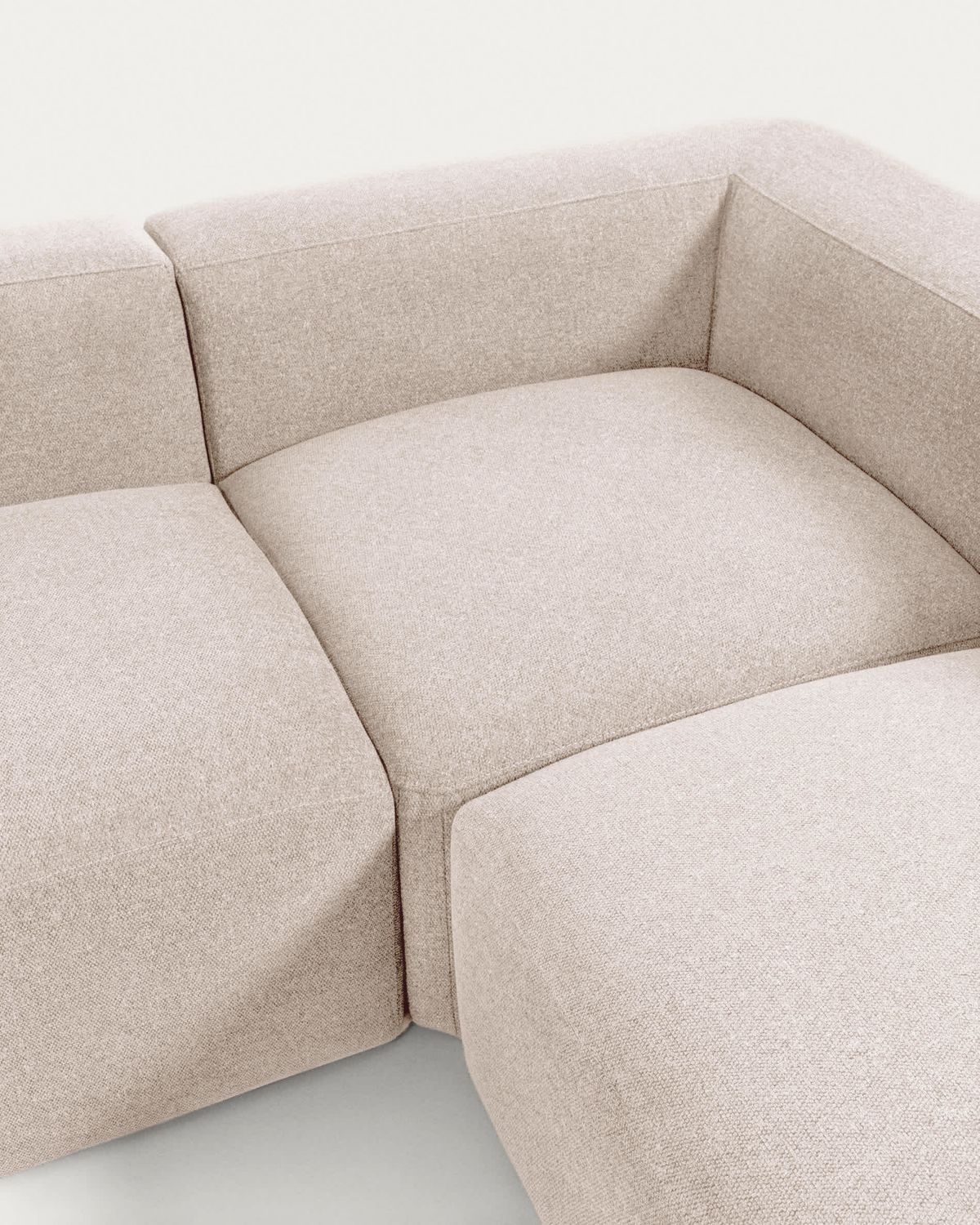 Sofá rinconero Blok 4 plazas de chenilla beige 290 x 290 cm FSC Mix Credit