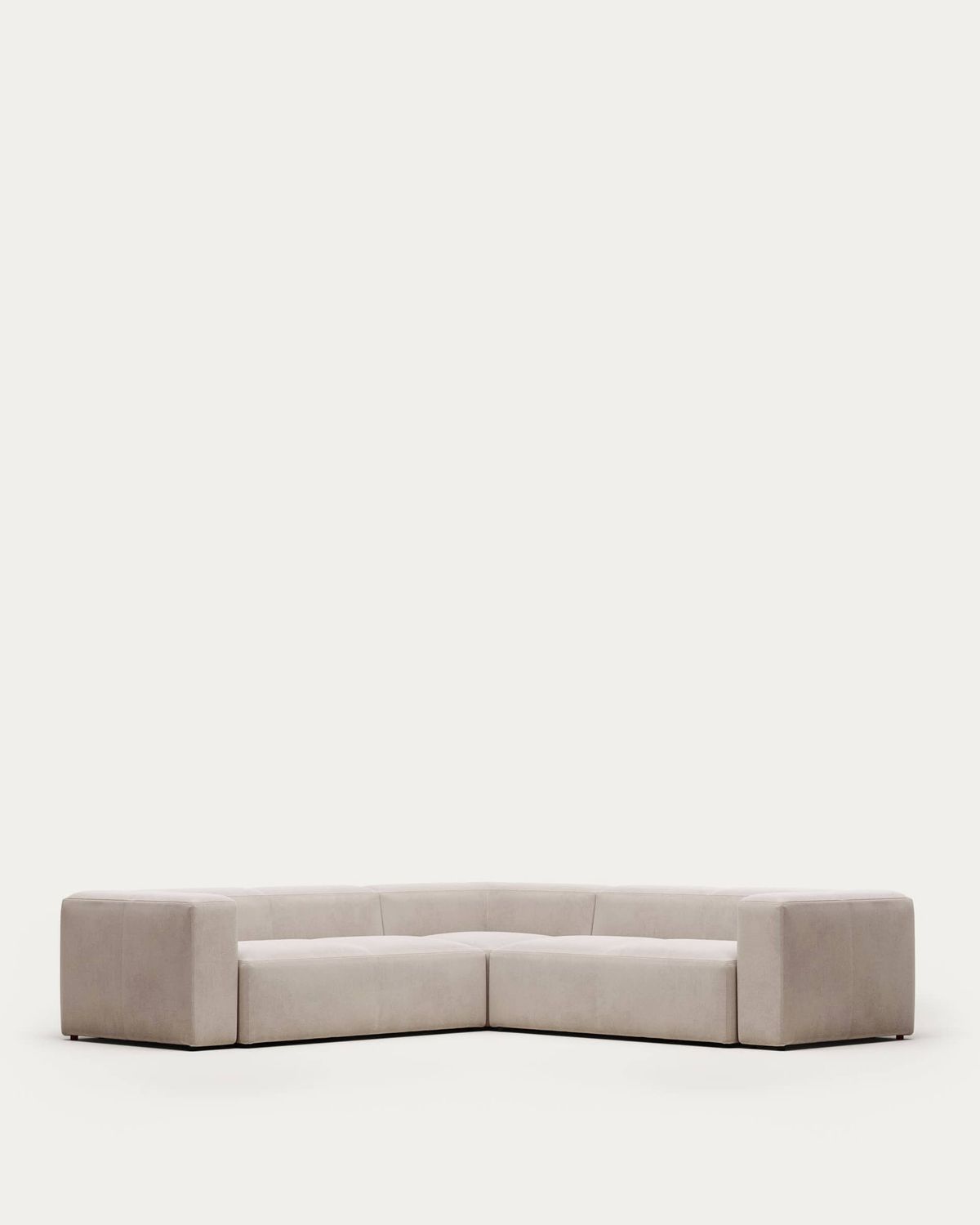 Sofá rinconero Blok 4 plazas de chenilla beige 290 x 290 cm FSC Mix Credit