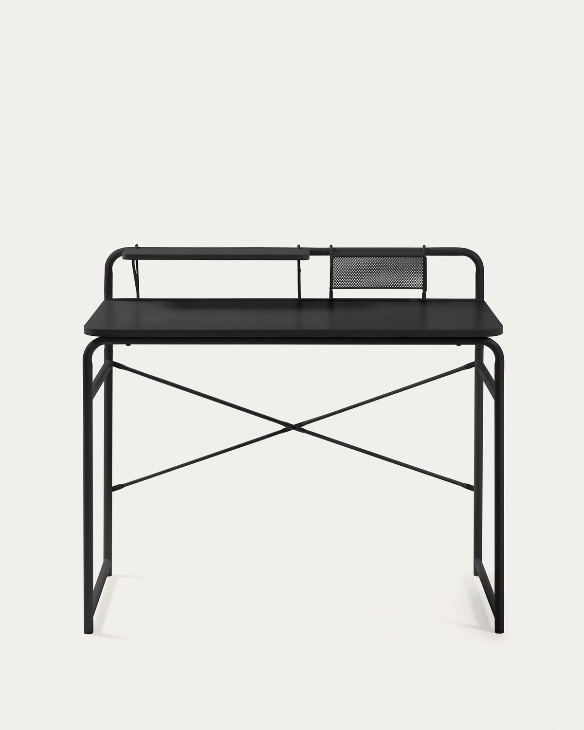 Mesa Foreman melamina acabado negro patas de acero acabado negro 98 x 46 cm