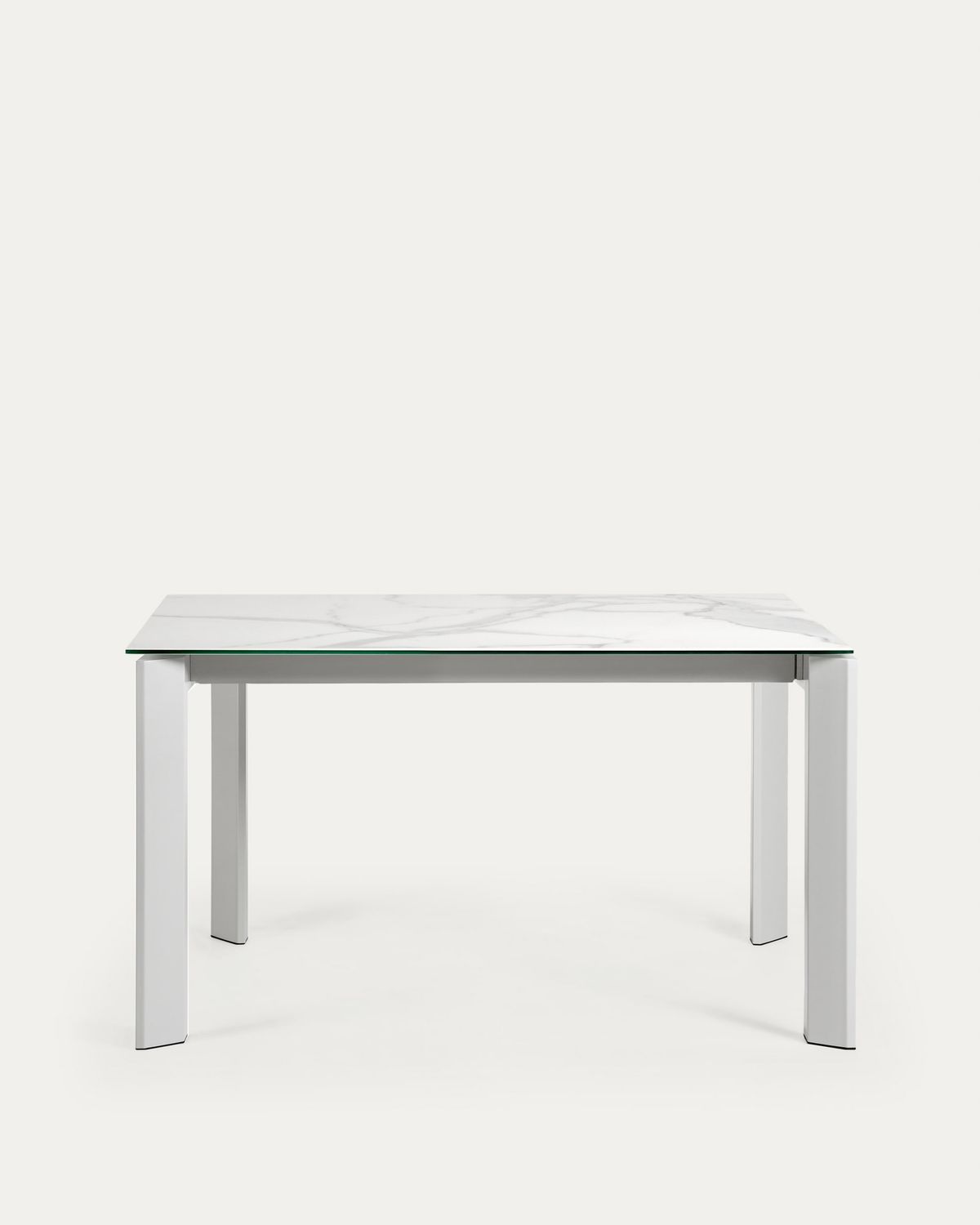 Mesa extensible Axis porcelánico acabado Kalos Blanco patas gris 140 (200) cm