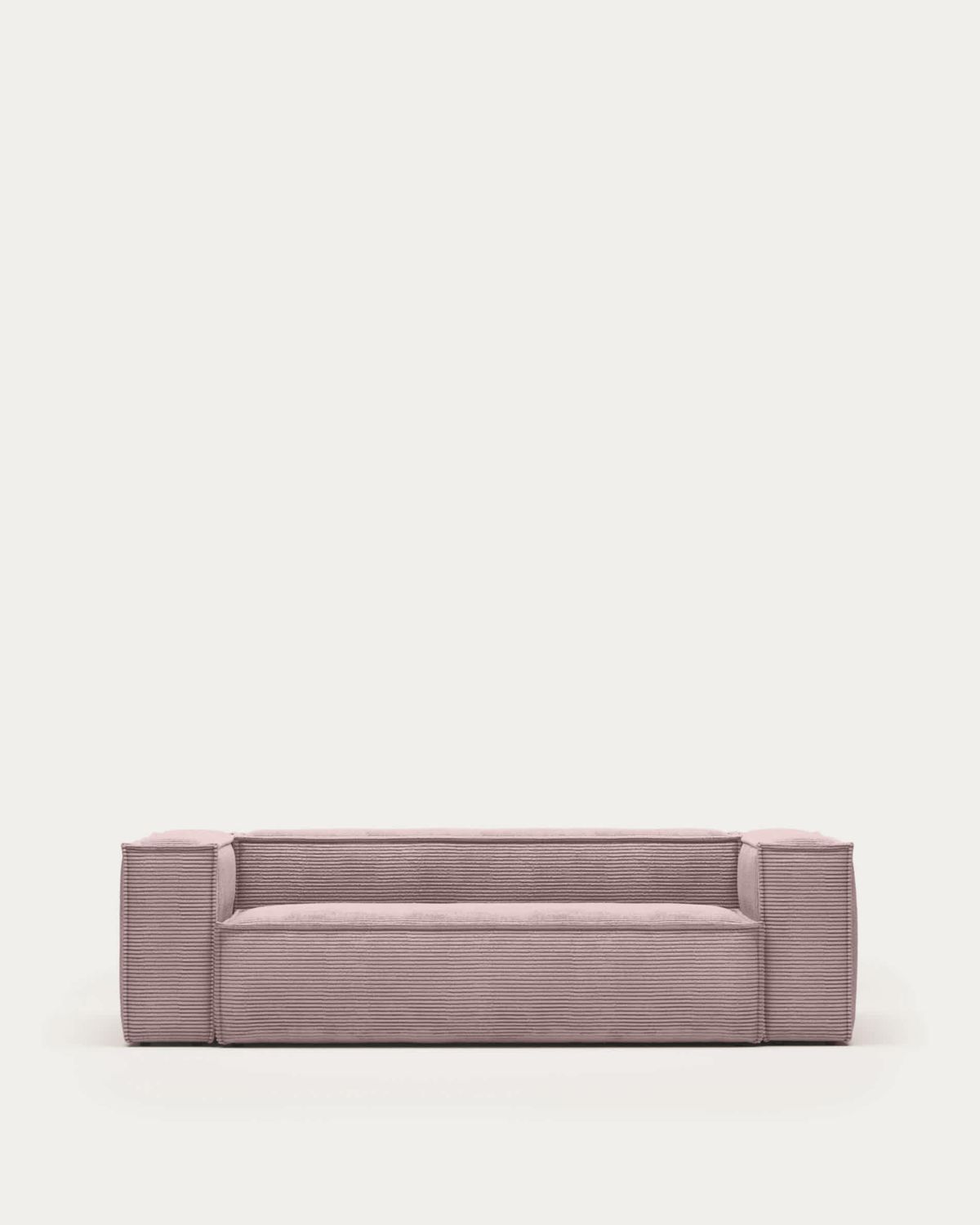 Sofá Blok 3 plazas de pana gruesa rosa 240 cm FSC Mix Credit