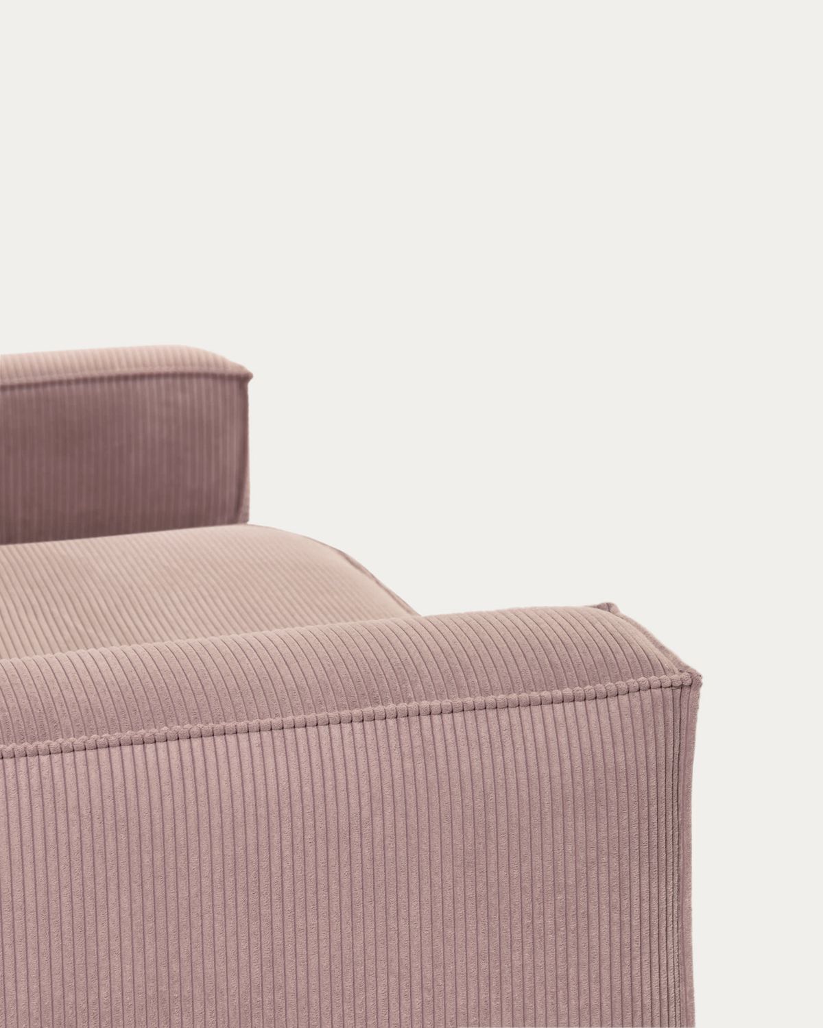 Sofá Blok 3 plazas de pana gruesa rosa 240 cm FSC Mix Credit