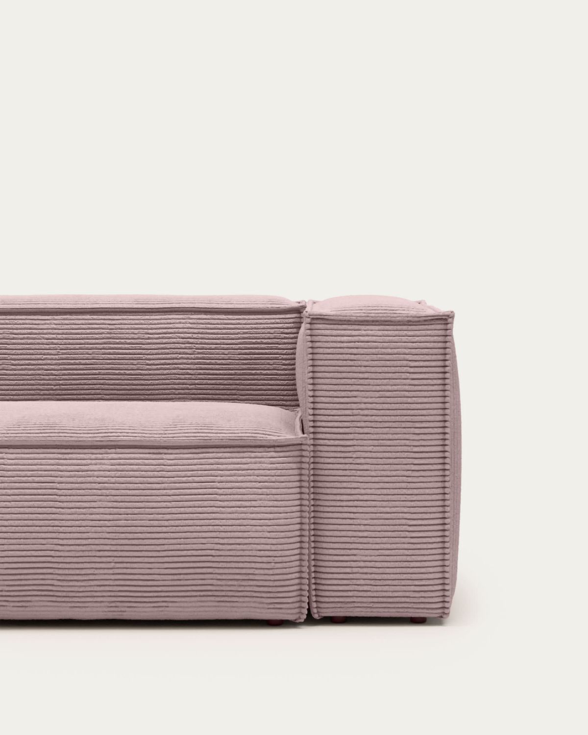 Sofá Blok 3 plazas de pana gruesa rosa 240 cm FSC Mix Credit