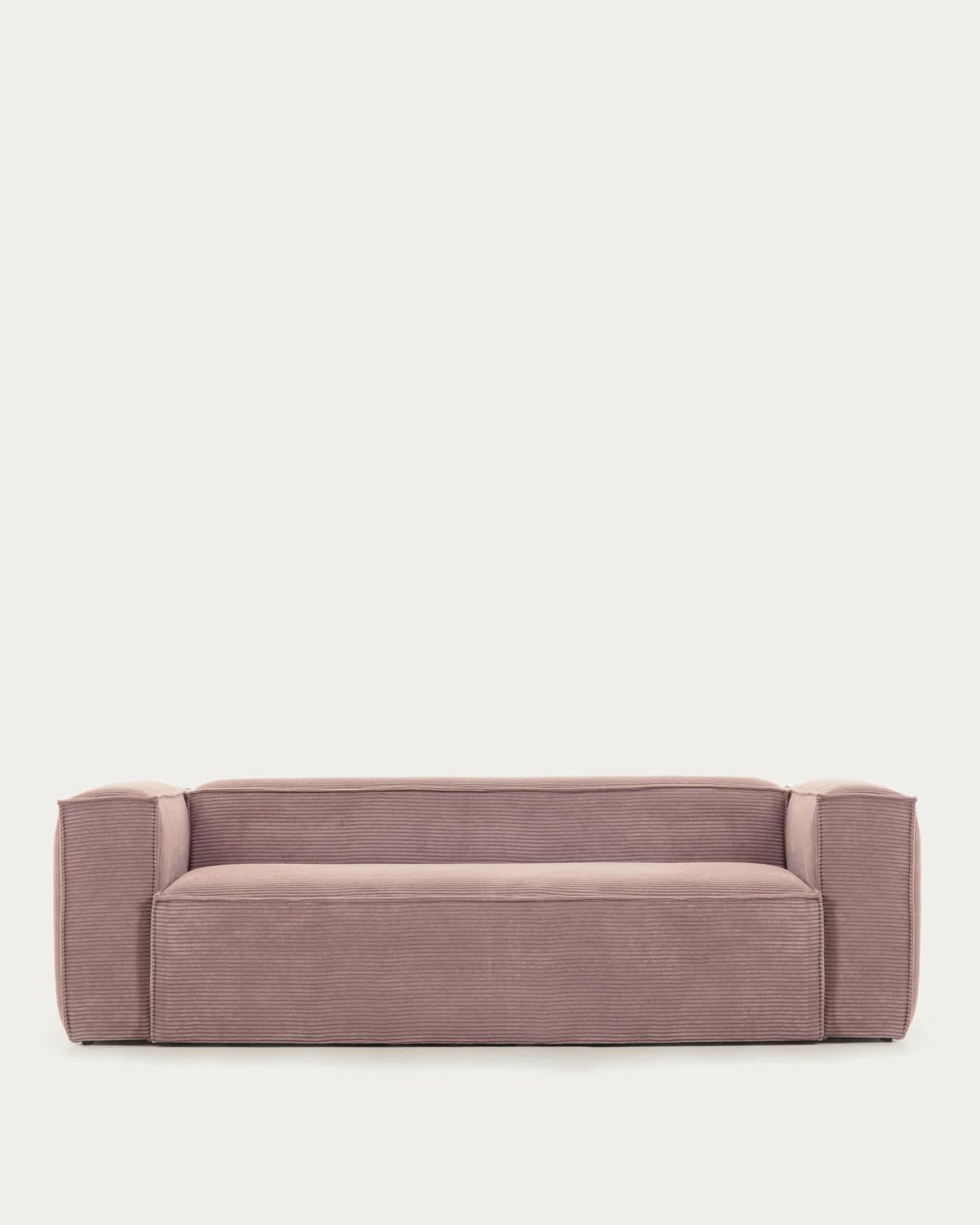 Sofá Blok 3 plazas de pana gruesa rosa 240 cm FSC Mix Credit