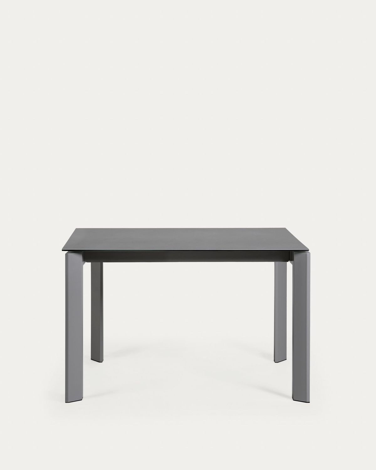 Mesa extensible Axis porcelánico acabado Vulcano Roca patas acero gris oscuro 120 (180) cm