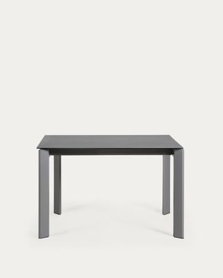 Mesa extensible Axis porcelánico acabado Vulcano Roca patas acero gris oscuro 120 (180) cm