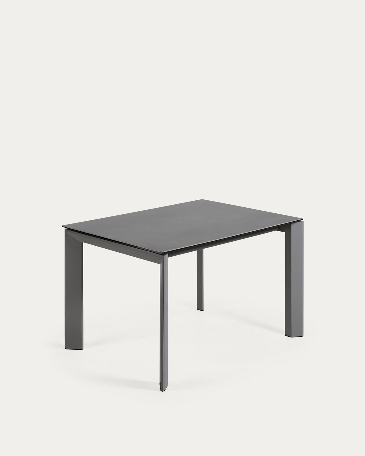 Mesa extensible Axis porcelánico acabado Vulcano Roca patas acero gris oscuro 120 (180) cm
