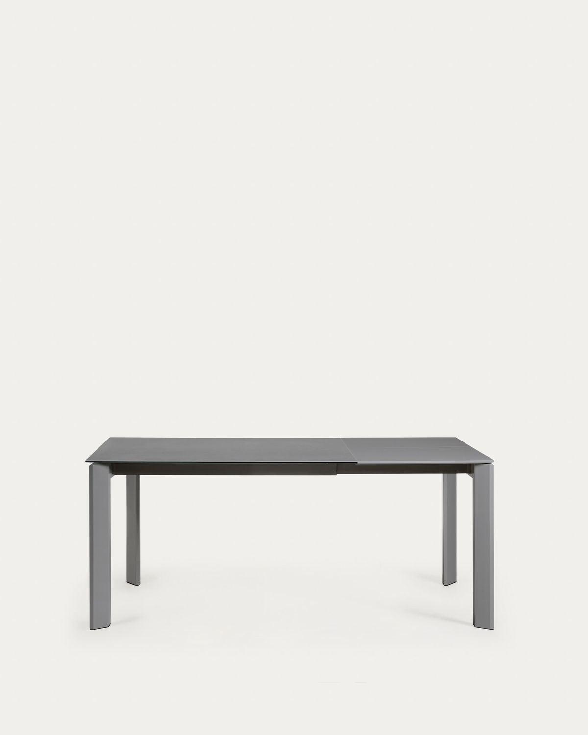Mesa extensible Axis porcelánico acabado Vulcano Roca patas acero gris oscuro 120 (180) cm