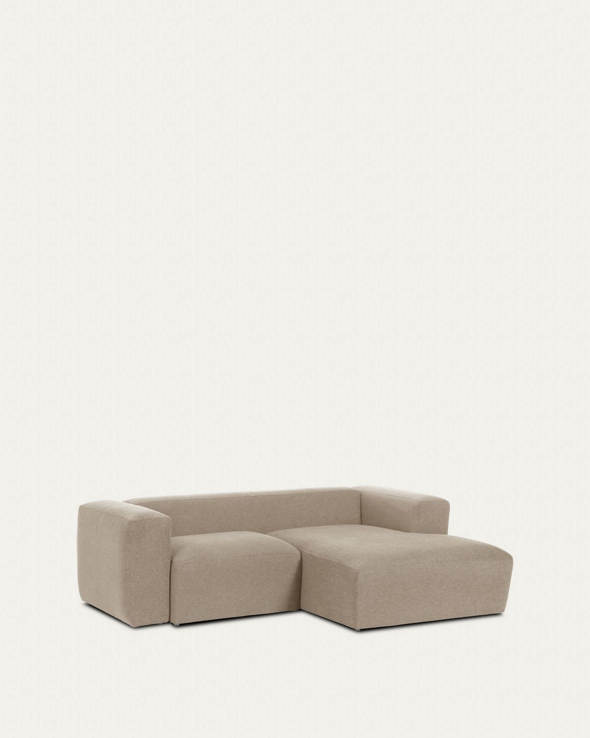 Sofá Blok 2 plazas de chenilla chaise longue derecho beige 240 cm FSC Mix Credit