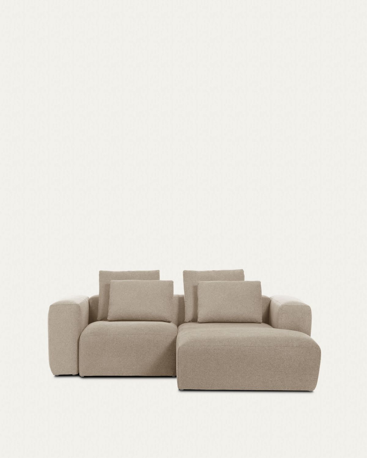 Sofá Blok 2 plazas de chenilla chaise longue derecho beige 240 cm FSC Mix Credit