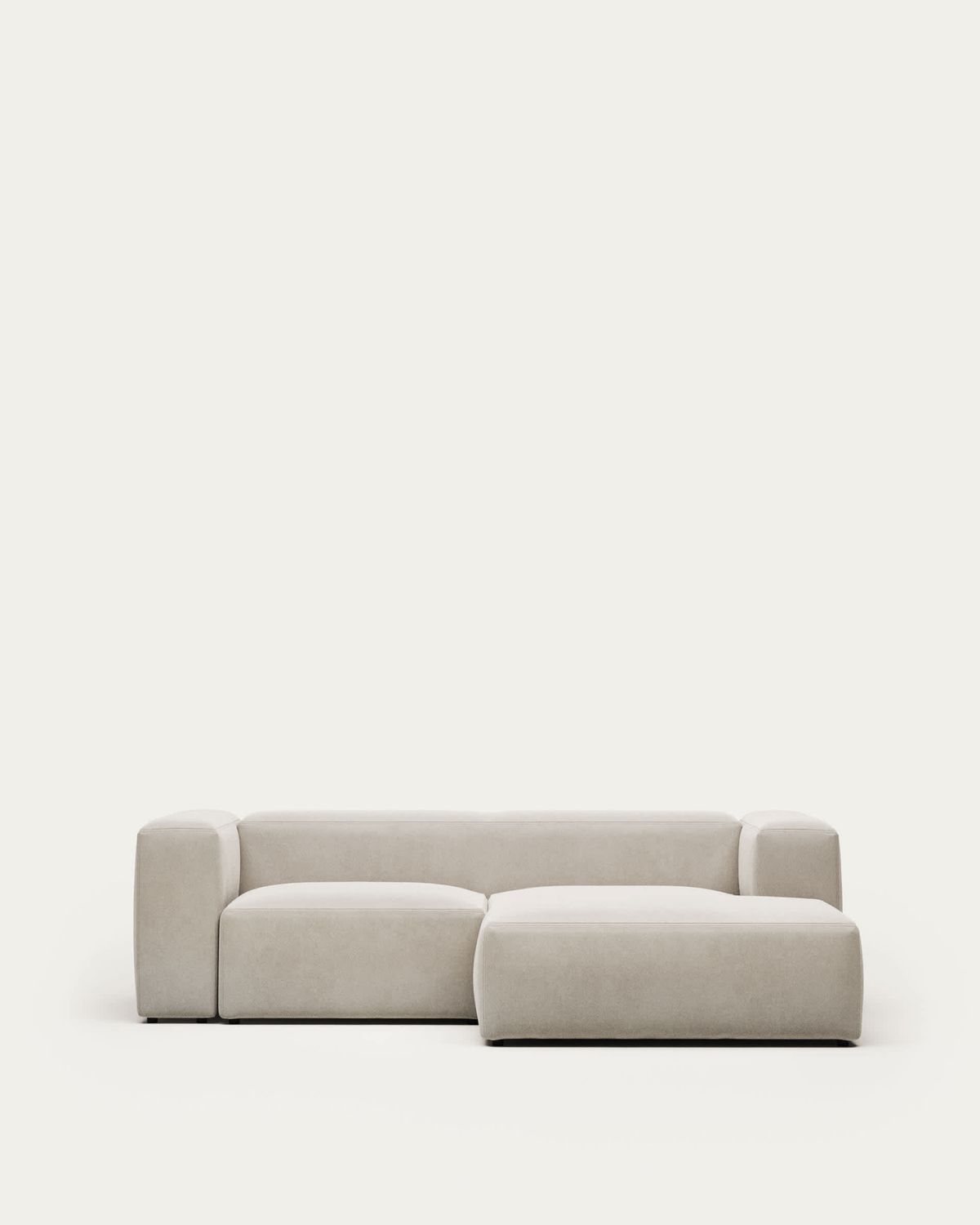 Sofá Blok 2 plazas de chenilla chaise longue derecho beige 240 cm FSC Mix Credit