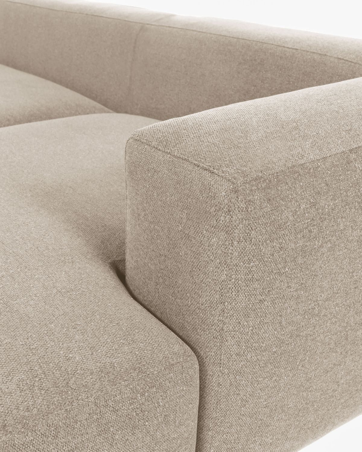 Sofá Blok 2 plazas de chenilla chaise longue derecho beige 240 cm FSC Mix Credit