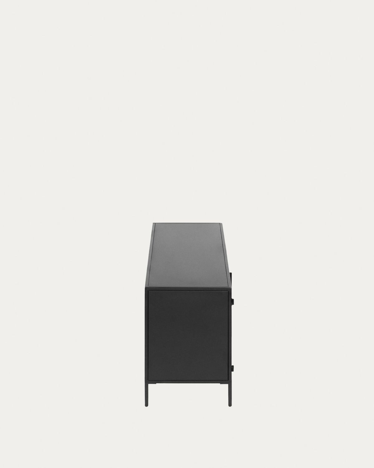 Mueble TV Shantay 1 puerta y 1 cajón de metal con acabado pintado negro 150 x 50 cm