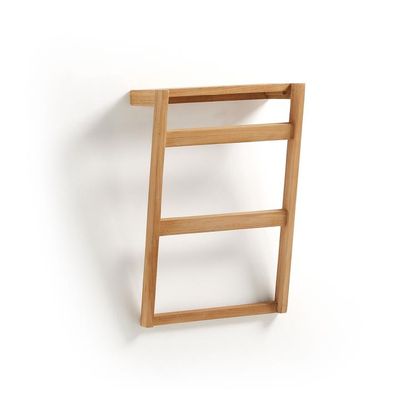 Toallero de pared Kuveni de madera maciza de teca 40 x 63 cm Toallero de pared Kuveni de madera maciza de teca 40 x 63 cm