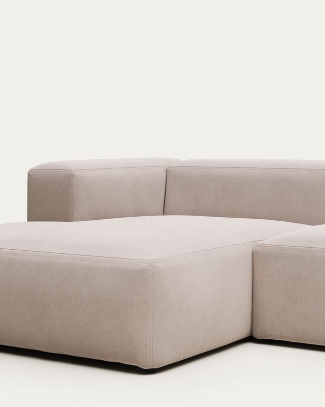 Sofá Blok 3 plazas de chenilla chaise longue izquierdo beige 300 cm FSC Mix Credit