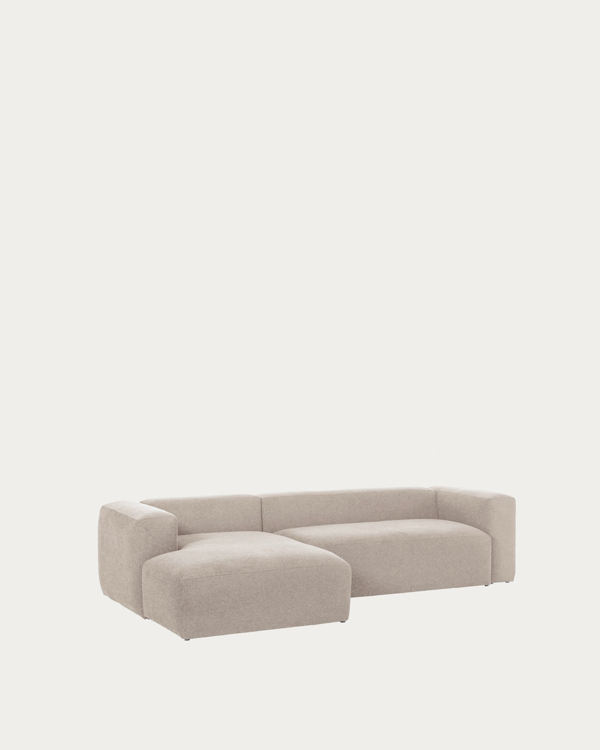 Sofá Blok 3 plazas de chenilla chaise longue izquierdo beige 300 cm FSC Mix Credit