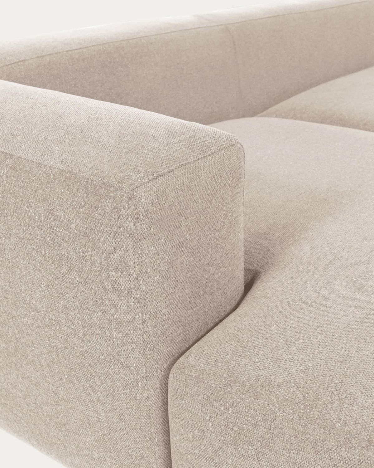 Sofá Blok 3 plazas de chenilla chaise longue izquierdo beige 300 cm FSC Mix Credit