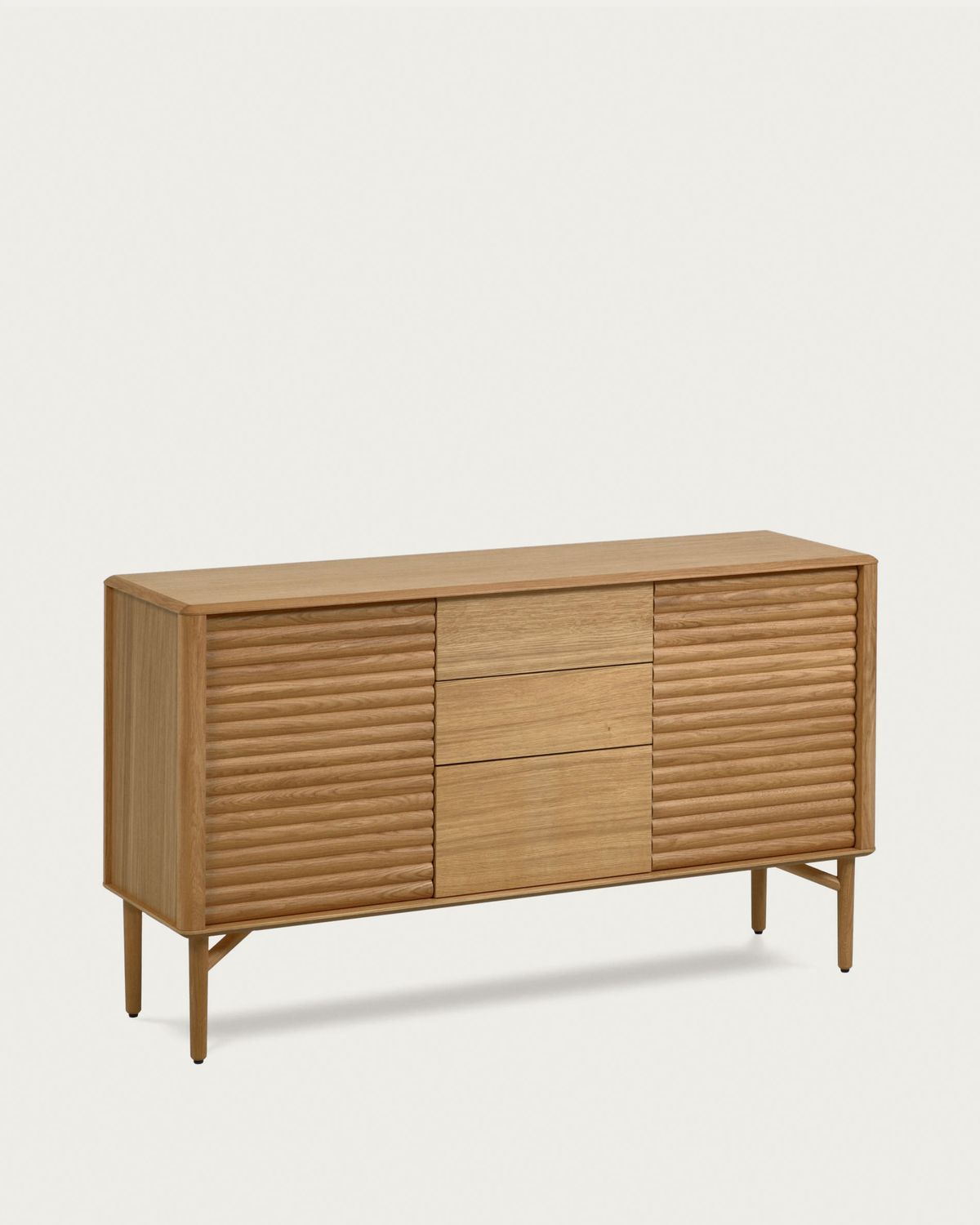 Aparador Lenon 2 puertas y 3 cajones de madera y chapa de roble 155 x 86 cm FSC MIX Credit