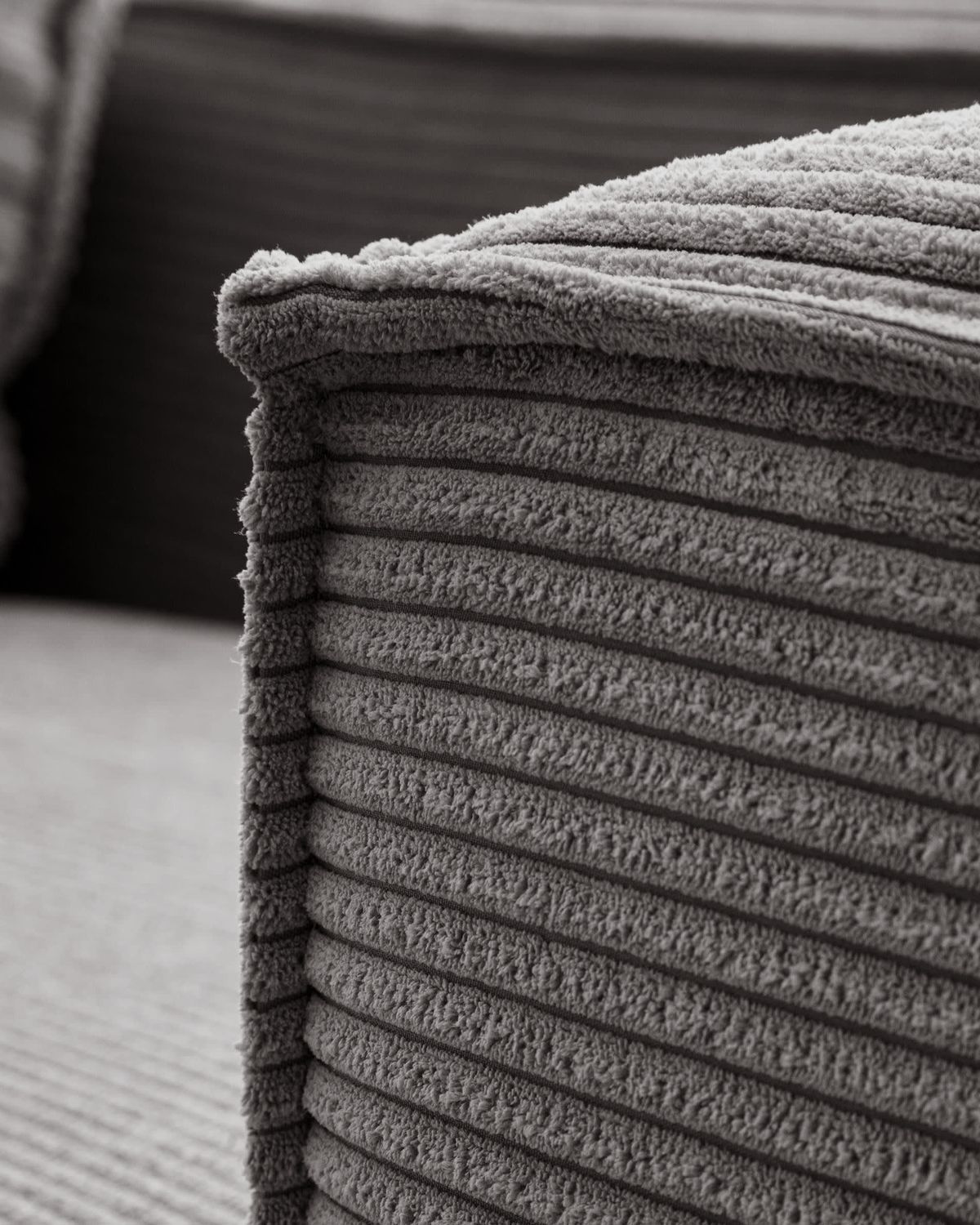 Sofá Blok 2 plazas pana gruesa chaise longue derecho gris 240 cm FSC Mix Credit