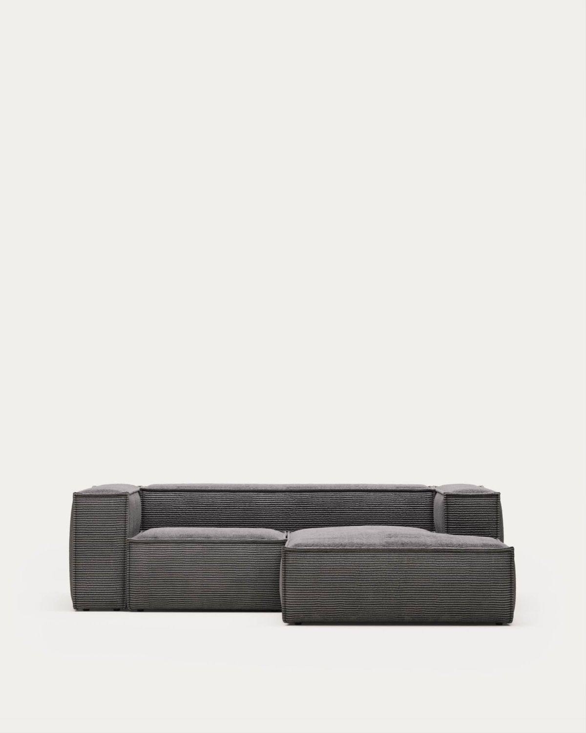 Sofá Blok 2 plazas pana gruesa chaise longue derecho gris 240 cm FSC Mix Credit