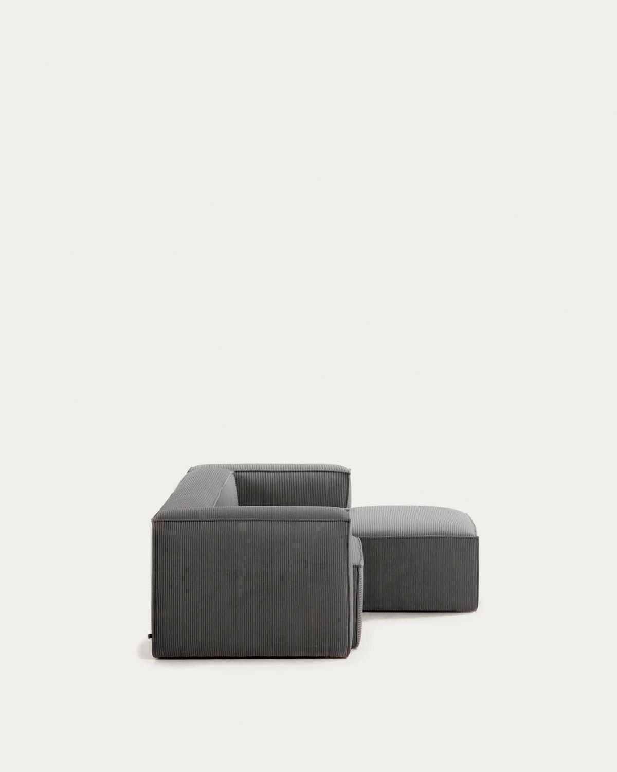 Sofá Blok 2 plazas pana gruesa chaise longue derecho gris 240 cm FSC Mix Credit